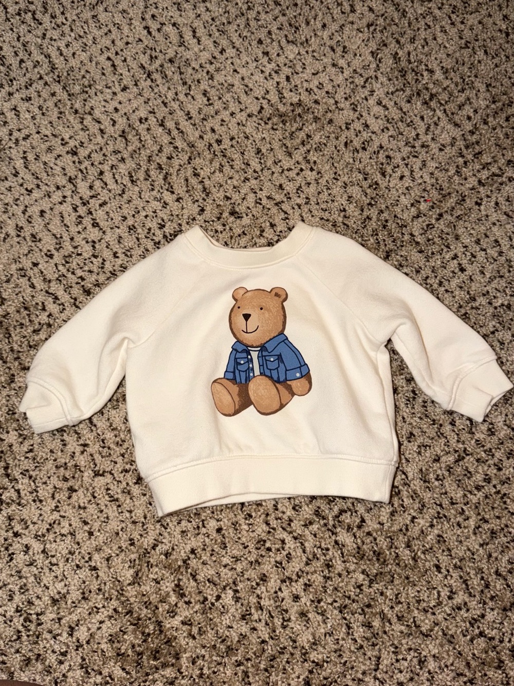 Baby Gap White Kids Sweatshirt with Teddy Bear Graphic